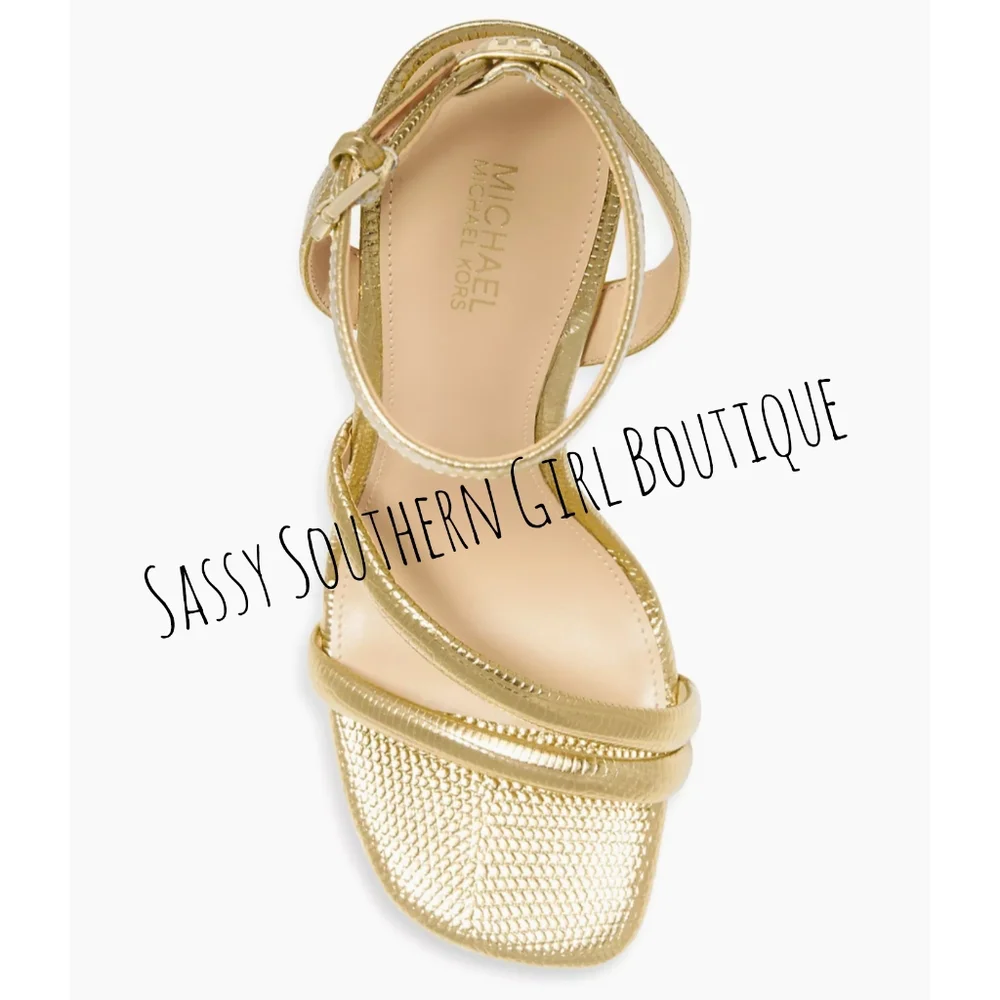 🆕⭐ Micheal Kors Gold Wedge Sandals